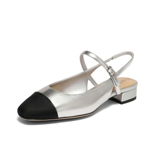 BELLE Квадратный каблук Высокие каблуки 3 см Женские Бежевый Серебряный