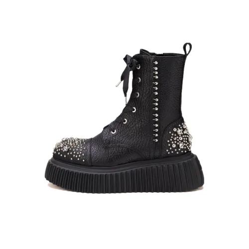 AGL Короткий Мартин Ботин Женские Черный