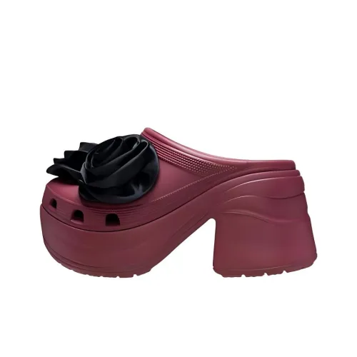 Crocs Грубый каблук Высокие каблуки 9 см Женские Черный Красный