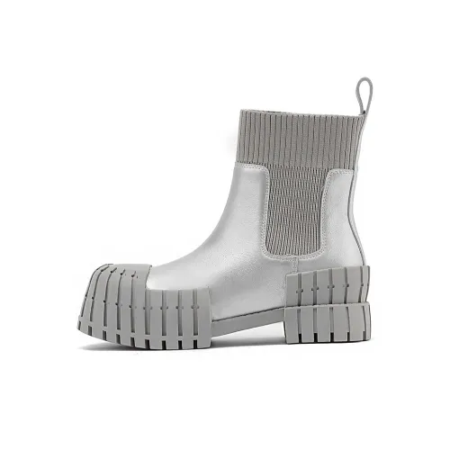 SZE Ботильоны 5 см Женские Серебряные