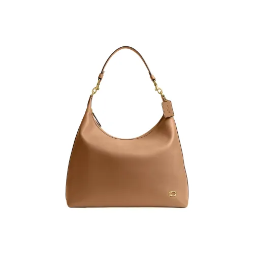 COACH Juliet Дубленая кожа Сумка через плечо Большая Женская Медово-коричневый