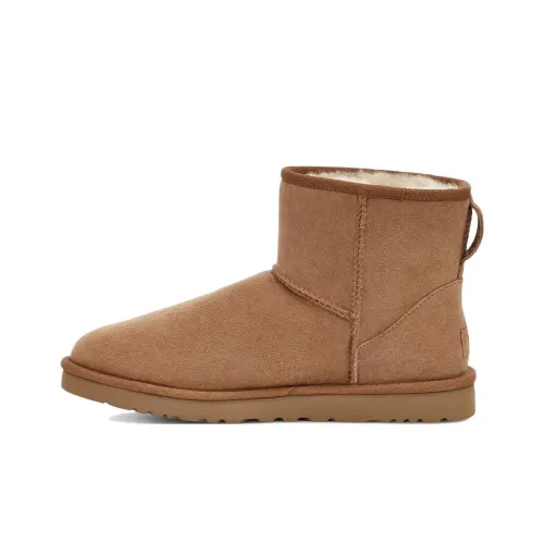 UGG CLASSIC MINI Покрытие Противоскользящее Теплоизоляционные Короткие Снежные Ботинки Мужские Каштановые