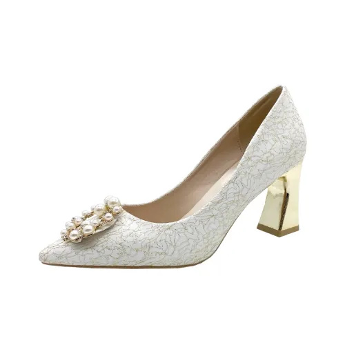 PARK DANCE Квадратный каблук Высокие каблуки Женские Канары Белый