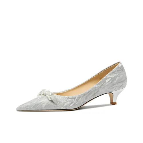 Lily Wei Узкий каблук Высокие каблуки 3 см Женские Серебряный