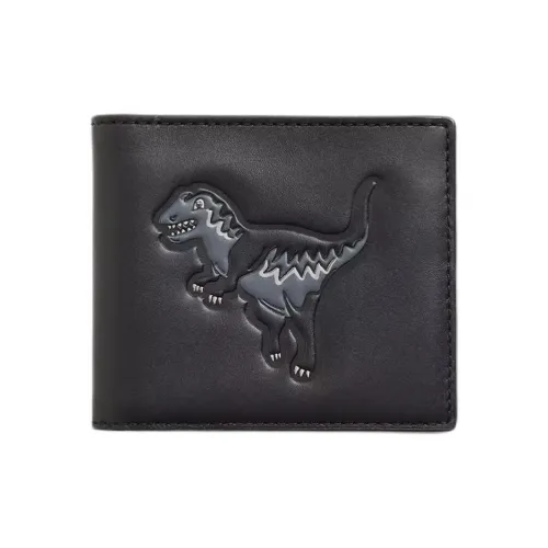 COACH Телячья кожа Кошелек Мини Унисекс Черный