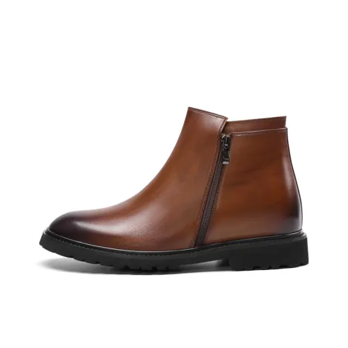 He Jinchang Ботильоны Мужские Коричневые