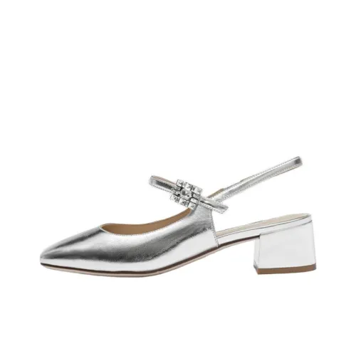 Staccato Mother Of Pearl Sugar Cube Грубый каблук Блестящий Высокие каблуки 4,5 см Женские