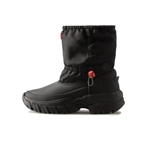 HUNTER Термостойкие противоскользящие короткие снегоботинки женские черные