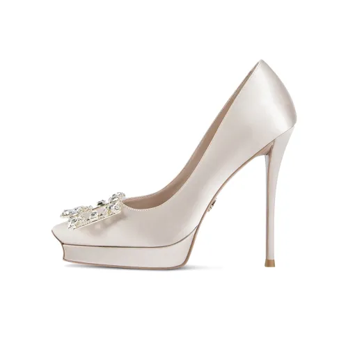 FABEIFEI Узкий каблук Высокие каблуки 12 см Женские Шампанское