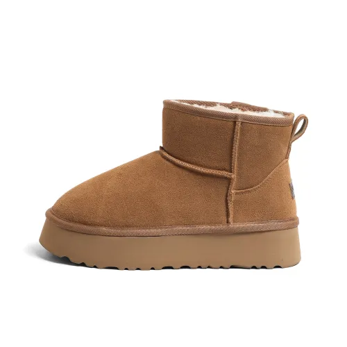 HUANQIU Термический Увеличение Высоты Устойчивый к Износу Водонепроницаемый Короткие Снежные Ботинки Мужской CAMEL