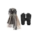 Шарф + Черный Ветрозащитный Термический Перчатка