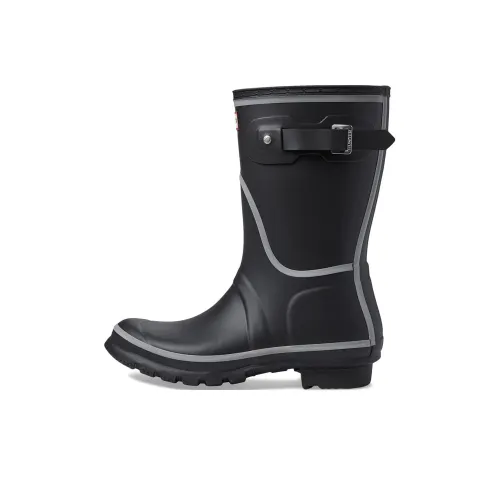 HUNTER Original Short Водонепроницаемые и противоскользящие резиновые сапоги женские черные