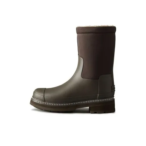 HUNTER Водонепроницаемые и противоскользящие резиновые сапоги женские шоколадного цвета