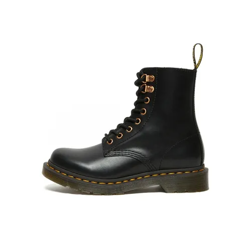 Dr.Martens 1460 Pascal Hdw Винтаж Матовый Мягкая кожа 8 отверстий 15 см Мартин Ботинок Женские Черный