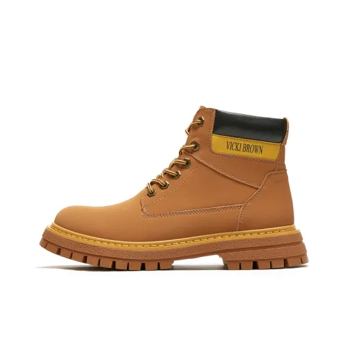 VICKI BROWN Джинсы Короткий MID Голень Мартин Boot Мужской Желтый