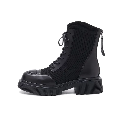 BAIJIHONG Короткий ботинок Martin 5 см женский черный