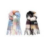 2 пачки (Большая клетка синий и розовый + Большая клетка серый и бежевый)