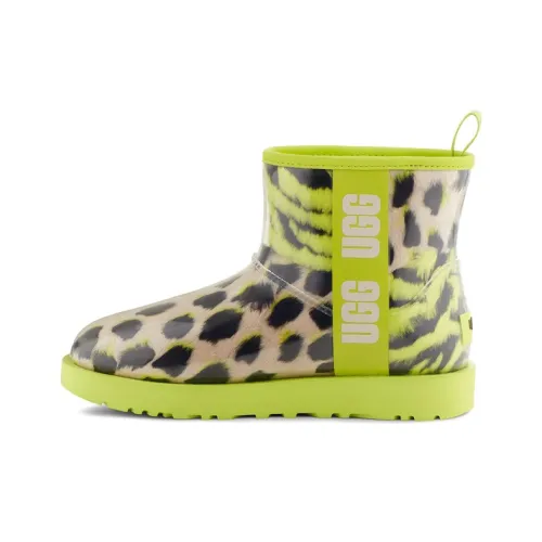 UGG CLASSIC CLEAR MINI Термический Водонепроницаемый Устойчивый к истиранию Покрытие Противоскользящий Короткий Снегокат Женские Лимон