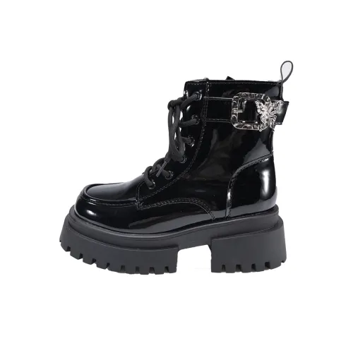 EEueeczs Короткий Мартин Boot 6 см Женские Черный