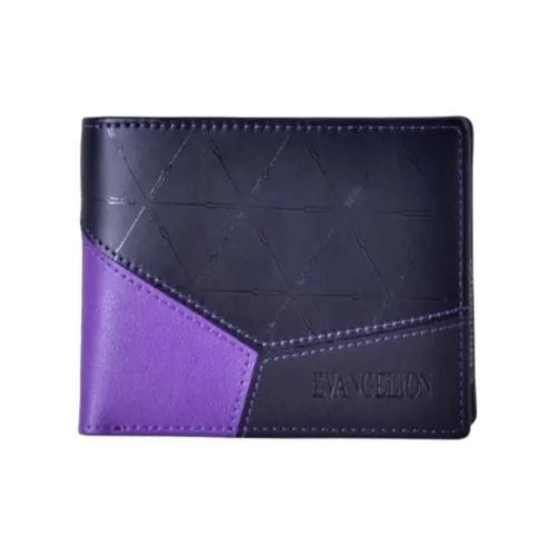 FX CREATIONS ЭВА Evangelion Коллаборация Натуральная кожа Кошелек Унисекс Черный и Фиолетовый