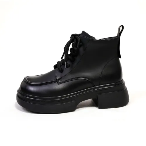 Ouumeis Короткий Мартин Ботинок 5 см Женский Черный