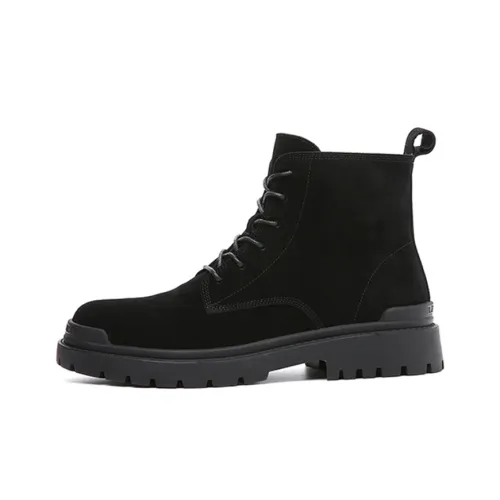 YEDANI Короткий MID Голень Мартин Ботинок 3 см Мужской Черный