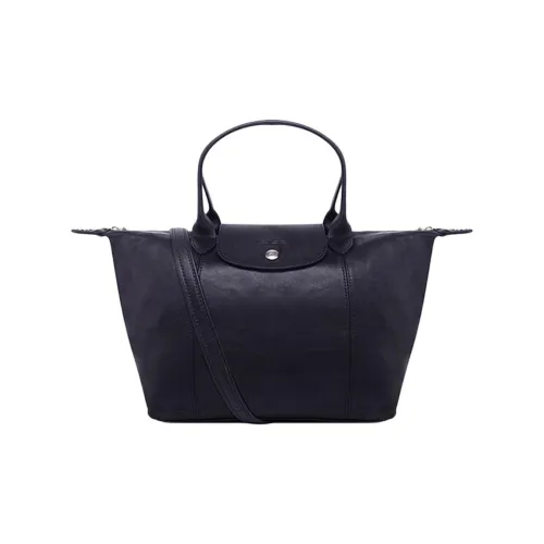 LONGCHAMP Le Pliage Cuir Овечья кожа Пельменная сумка Сумка на одно плечо Женская Черная