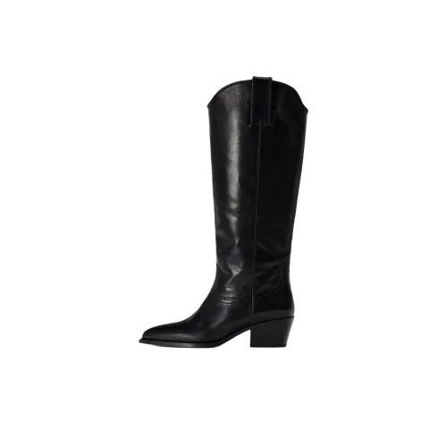 ZARA Женские высокие сапоги до колена, черные