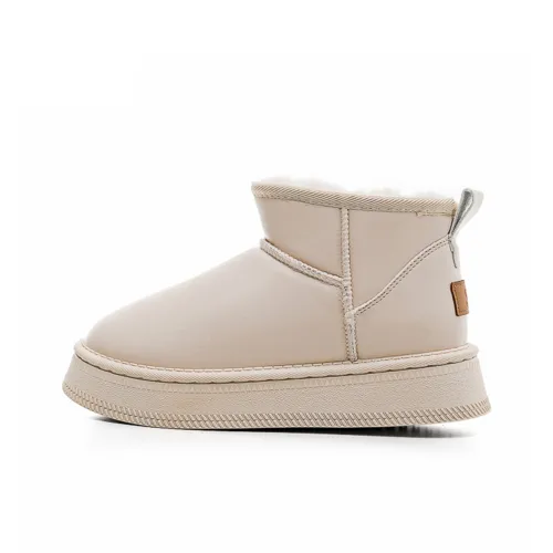 PAUL FRANK Термический Аbrasion-Resistant Увеличение Высоты Покрытие Короткие Снежные Ботинки Женские Бежевые