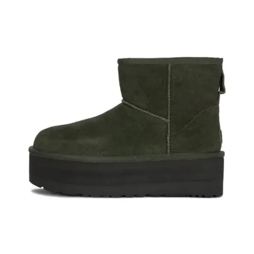 UGG CLASSIC MINI Платформа Термический Короткий Снегобут Женские Лесной Зеленый
