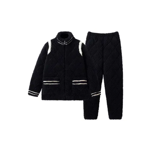 Qiao Ni Tong Пижамный комплект Мужской Черный