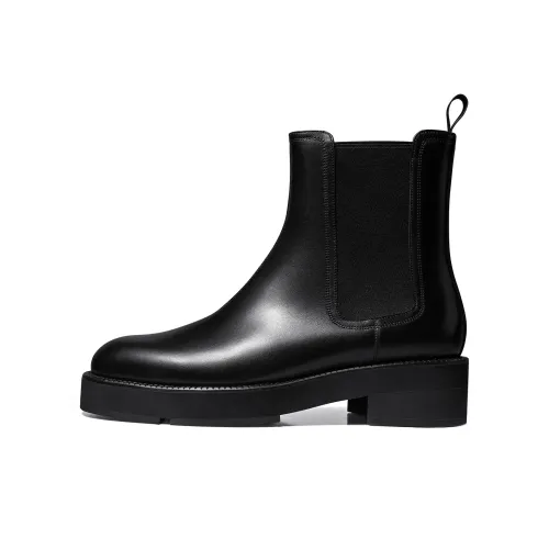 THOM WILLS Британский стиль Мода Универсальный Повседневный Кожаные ботинки Crew Челси Мужской Черный