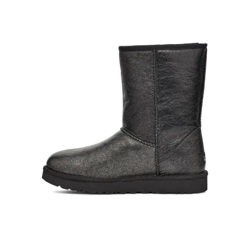 UGG CLASSIC SHORT Термический противоскользящий покрытие Crew Сноубутсы Женские Черный