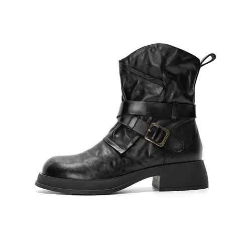Q.VONTON Ботильоны Черные Женские
