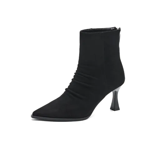 XUEHUI Заостренный носок Узкий каблук Ботильоны Для Женских Ботильонов 6 см Женские