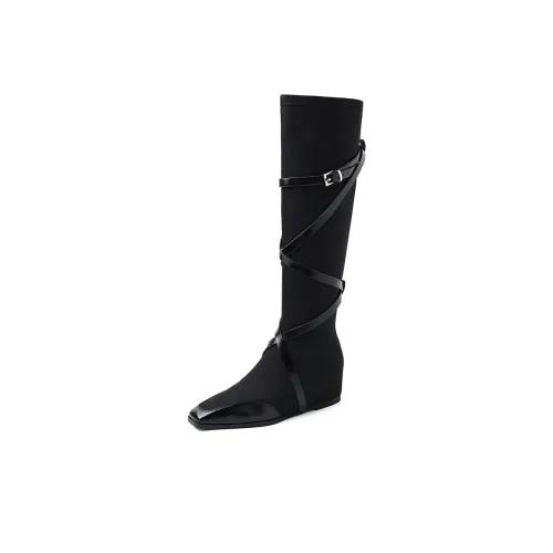 Yeezyy Reezy Женские высокие сапоги до колена, черные