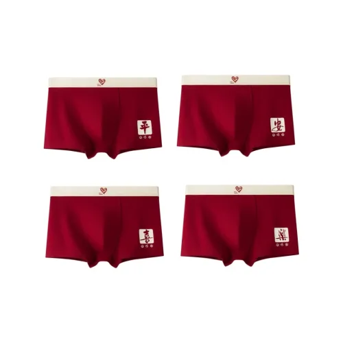 Qiao Ni Tong Мужское нижнее белье 4 штуки Peaceful Радость