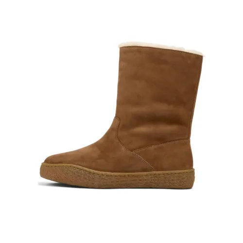 CAMPER Термостойкие противоскользящие зимние ботинки для женщин коричневые