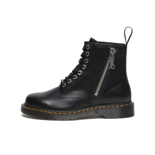 Dr.Martens 1460 Zip Черный Полированный Гладкий Crew Мартин Ботинок Унисекс Черный
