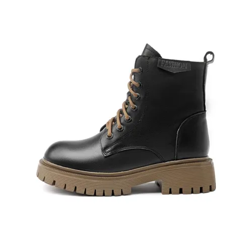 Spider King Short Martin Boot 4CM Women's Black