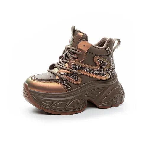 The Mystery Of Glamour визуально увеличивает рост термальный MID топ толстошовные кроссовки женские