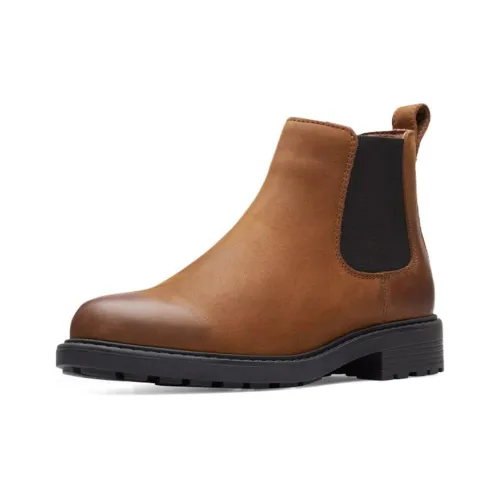 Clarks Короткий Челси Женские Коричневый