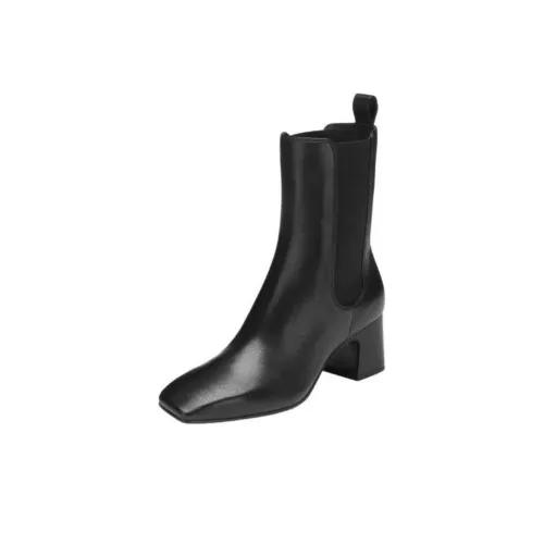 Пепельный короткий челси каблук 6 см женский