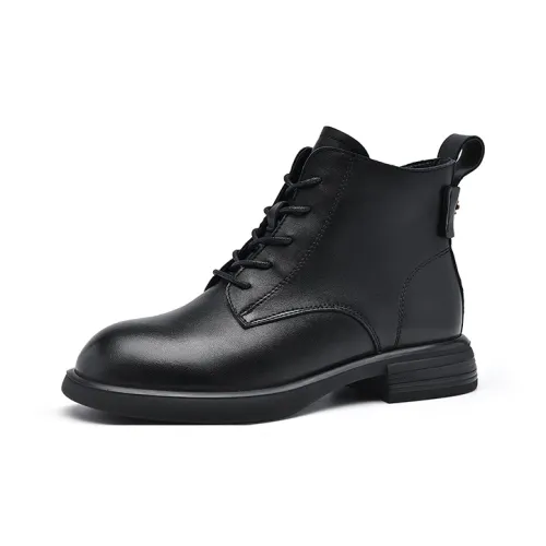 BASIC HOUSE Мартинсы Черные Женские