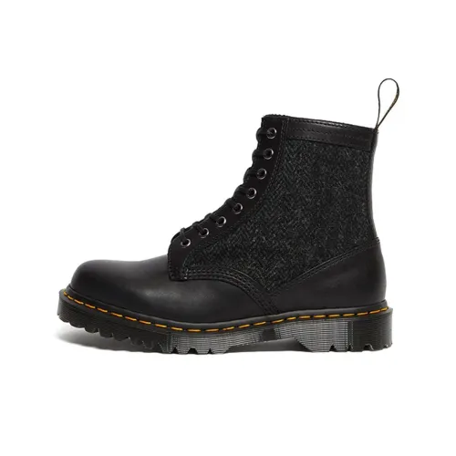 Dr.Martens 1460 Harris Tweed Короткий Мартин Ботинок Унисекс Черный