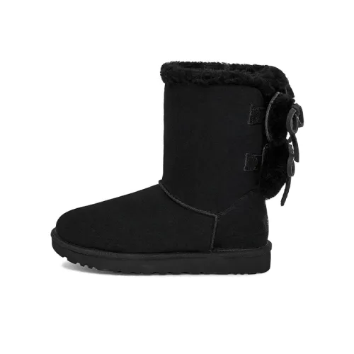 UGG Классический Double Bow Короткий Теплый Устойчивый к истиранию Противоскользящий Crew Сноубутсы Женские Черный