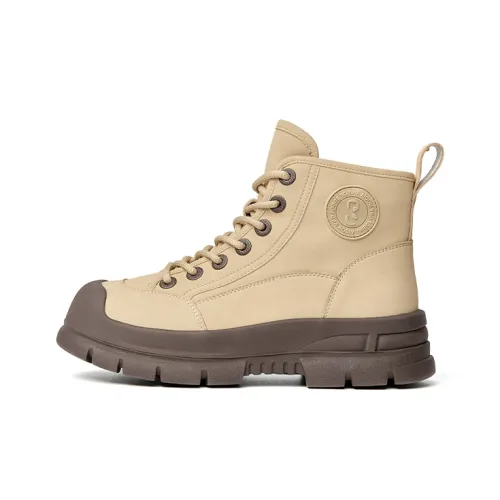 JOSINY Флис Линейка Платформа Ботильоны Короткий Мартин Ботинок 4,5 Женские Земляной Желтый