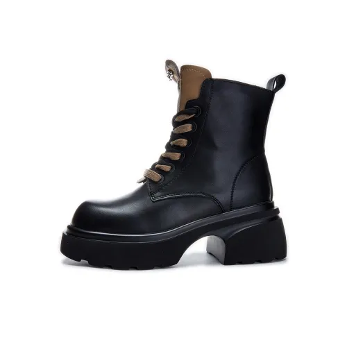 POOQ Короткий Мартин Boot Женские Черный