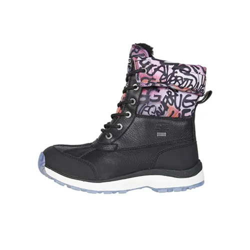 UGG Adirondack Boot III Graffiti Водонепроницаемый Устойчивый к истиранию Увеличение высоты Снеговики Женские Черный