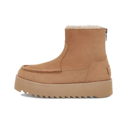 UGG Классический Rising Каблук Zip Теплоизоляционный Устойчивый к истиранию Противоскользящий Короткий Снегокат Женские Каштановый